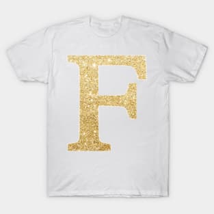 The Letter F Gold Metallic T-Shirt